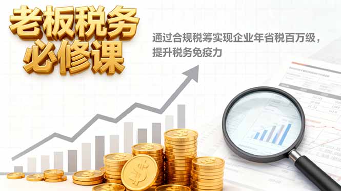老板税务必修课，通过合规税筹实现企业年省税百万级，提升税务免疫力-大甫网创-助力打造属于自己的超级个体-甫仁小站