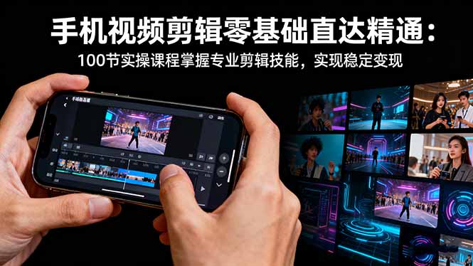 手机视频剪辑零基础直达精通：100节实操课程掌握专业剪辑技能，实现稳...-大甫网创-助力打造属于自己的超级个体-甫仁小站