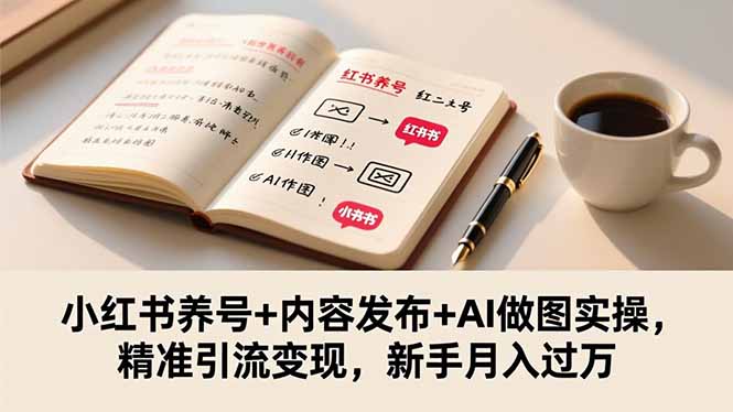 小红书养号+内容发布+AI做图实操,精准引流变现,新手月入过万-大甫网创-助力打造属于自己的超级个体-甫仁小站