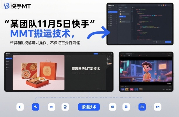 某团队11月5日快手MT搬运技术，带货和影视都可以操作，不保证百分百同框，自测-大甫网创-助力打造属于自己的超级个体-甫仁小站