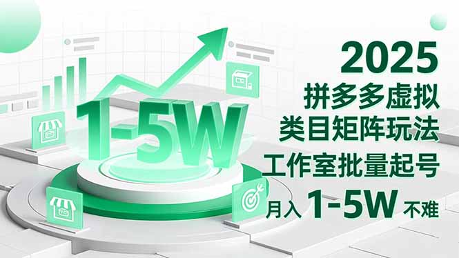 2025 拼多多虚拟类目矩阵玩法,工作室批量起号,月入 1-5W 不难-大甫网创-助力打造属于自己的超级个体-甫仁小站
